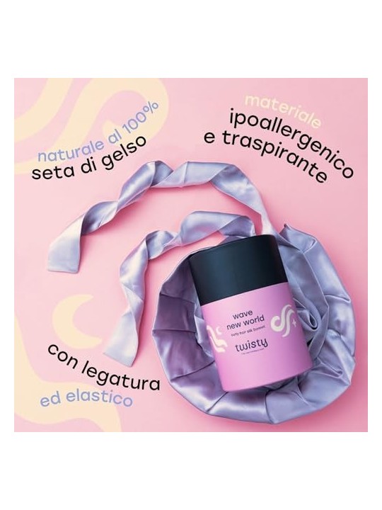 TWISTY Wave New World cuffia in seta per capelli ricci Multi