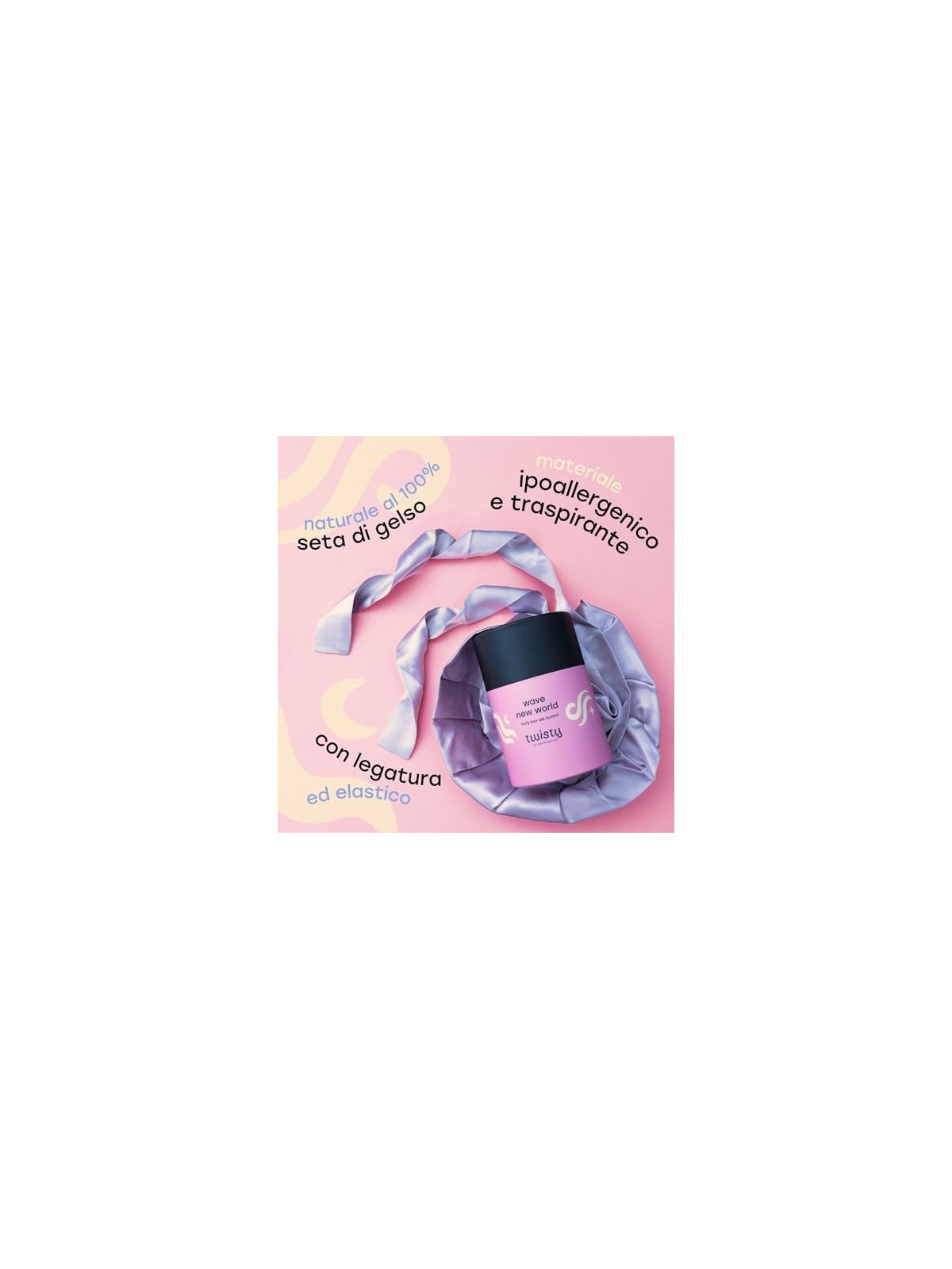 TWISTY Wave New World cuffia in seta per capelli ricci Multi