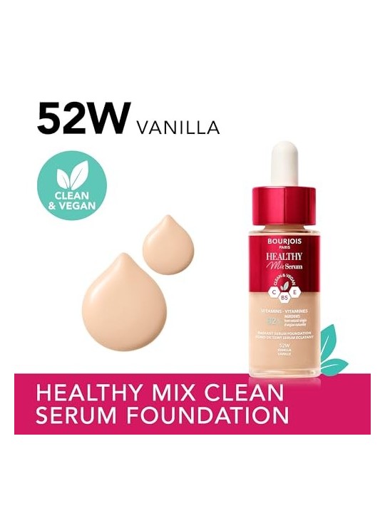 Fondotinta Bourjois Healthy Mix Clean Vegan Serum 30 ml 52W Vanilla
