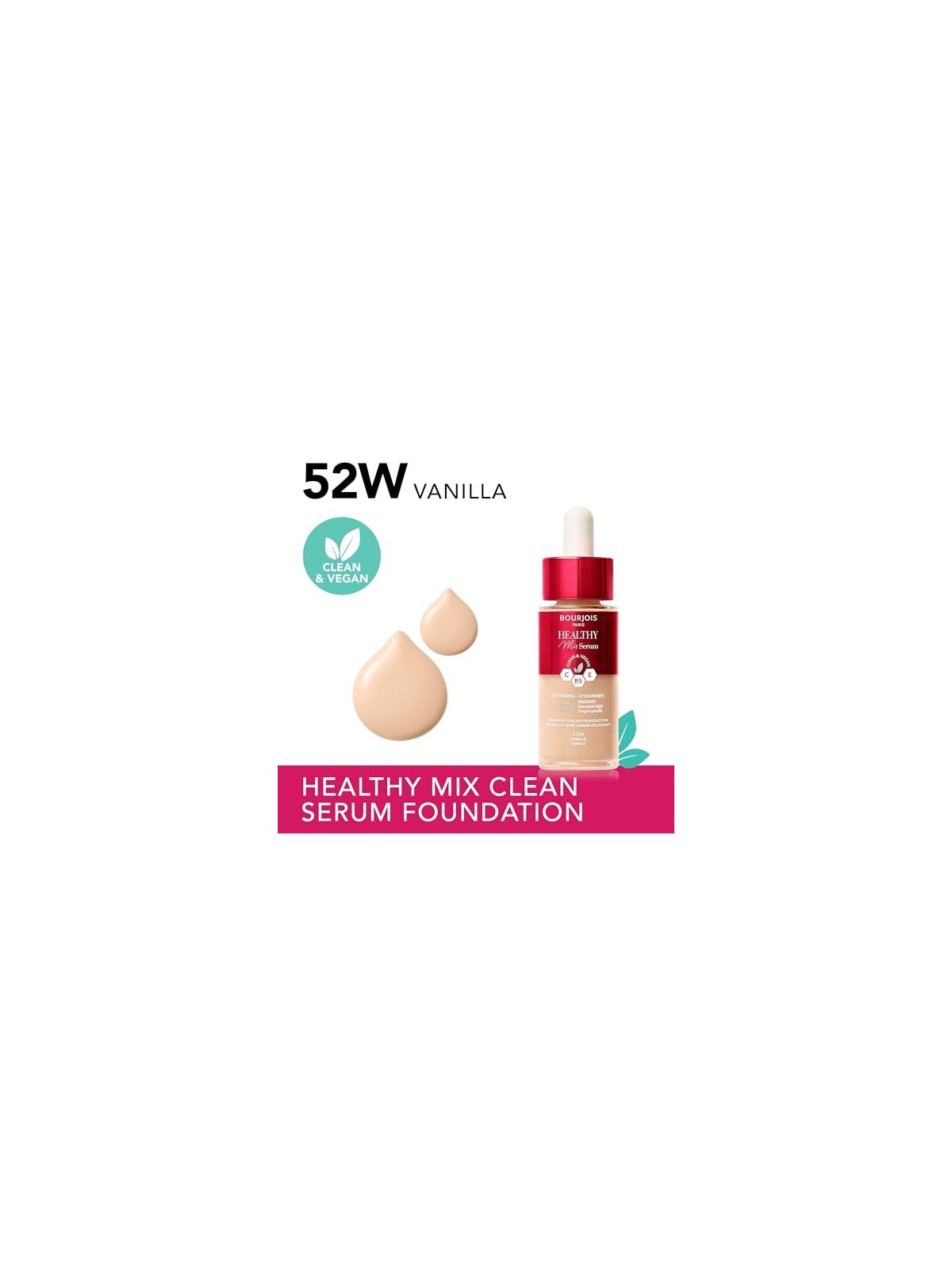 Fondotinta Bourjois Healthy Mix Clean Vegan Serum 30 ml 52W Vanilla