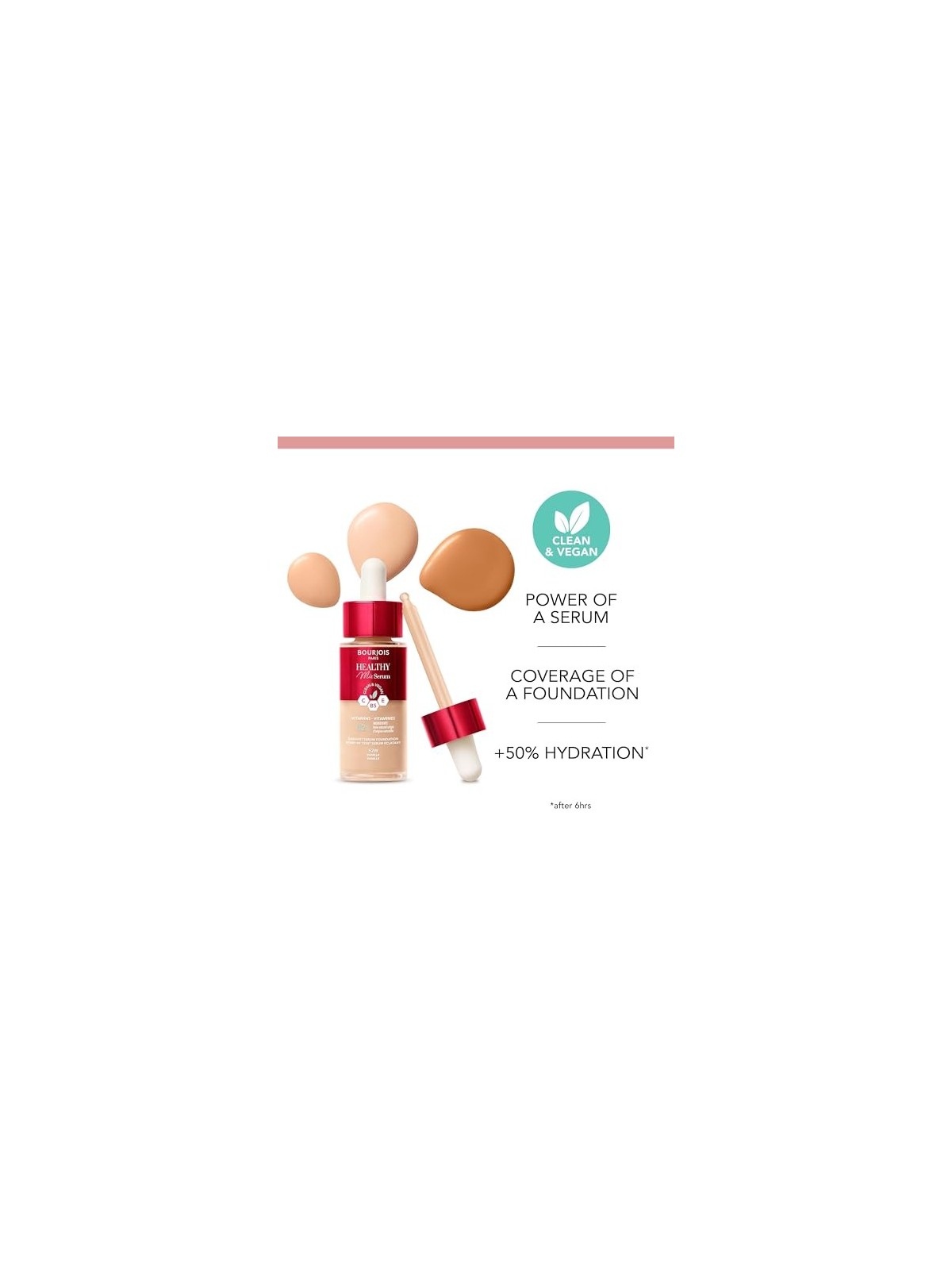 Fondotinta Bourjois Healthy Mix Clean Vegan Serum 30 ml 52W Vanilla
