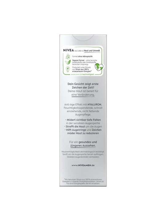 Nivea Crema contorno occhi anti-etï¿½ï¿½ con acido ialuronico per uomo 15ml