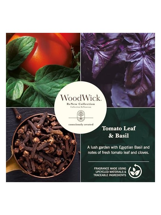Candela WoodWick Rinnova foglia di pomodoro e basilico unisex 1840g