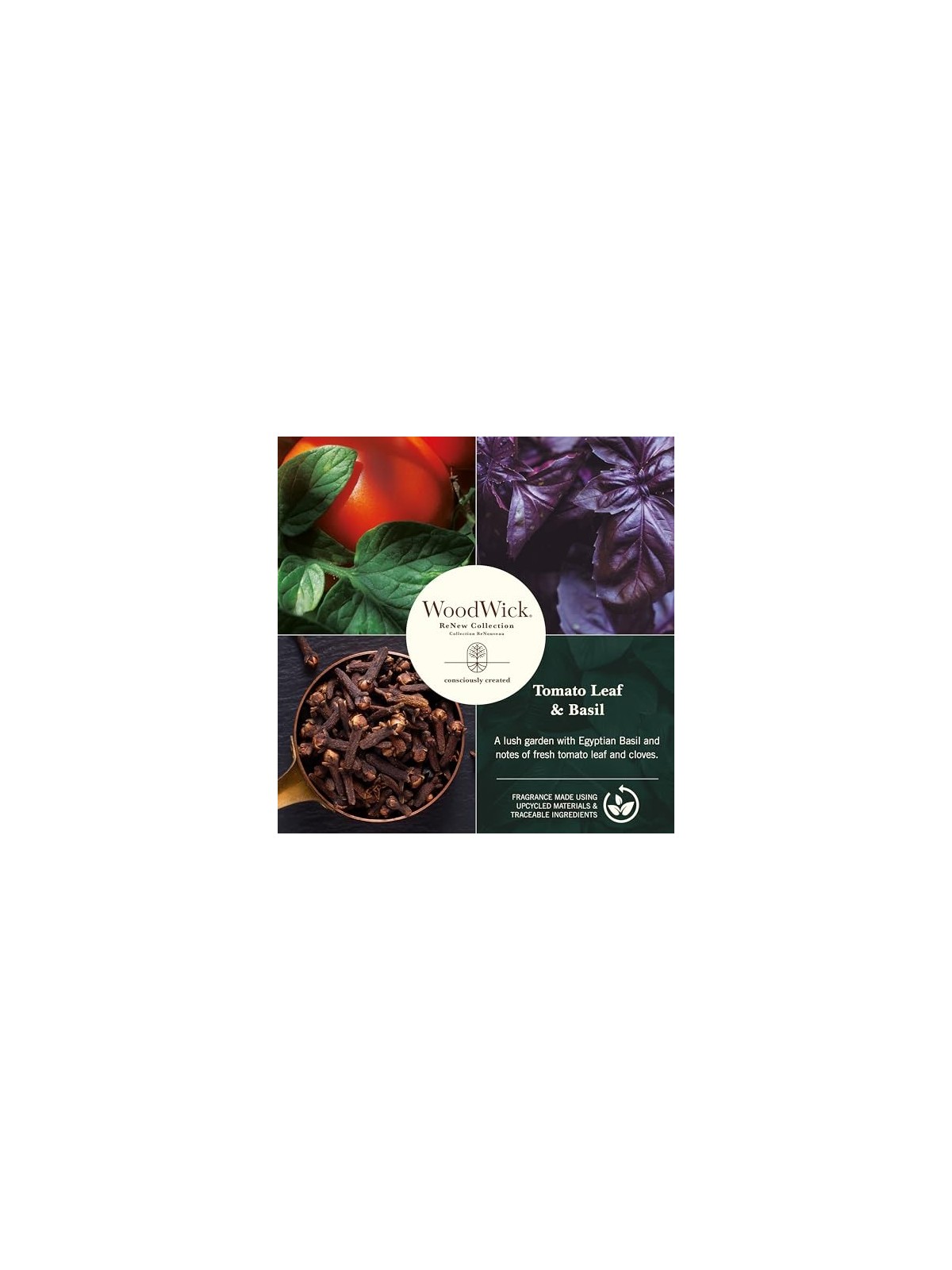 Candela WoodWick Rinnova foglia di pomodoro e basilico unisex 1840g