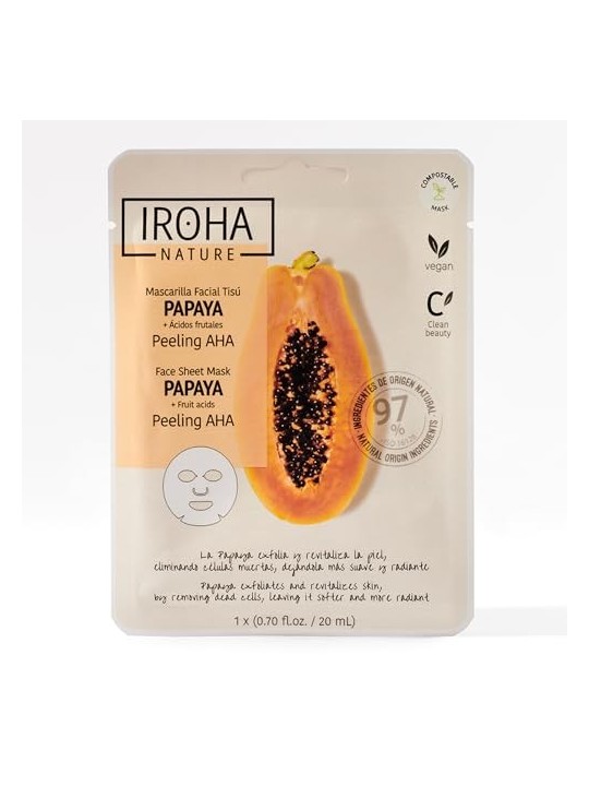 Iroha PAPAYA AHA Peeling Face Mask 1 unit unisex