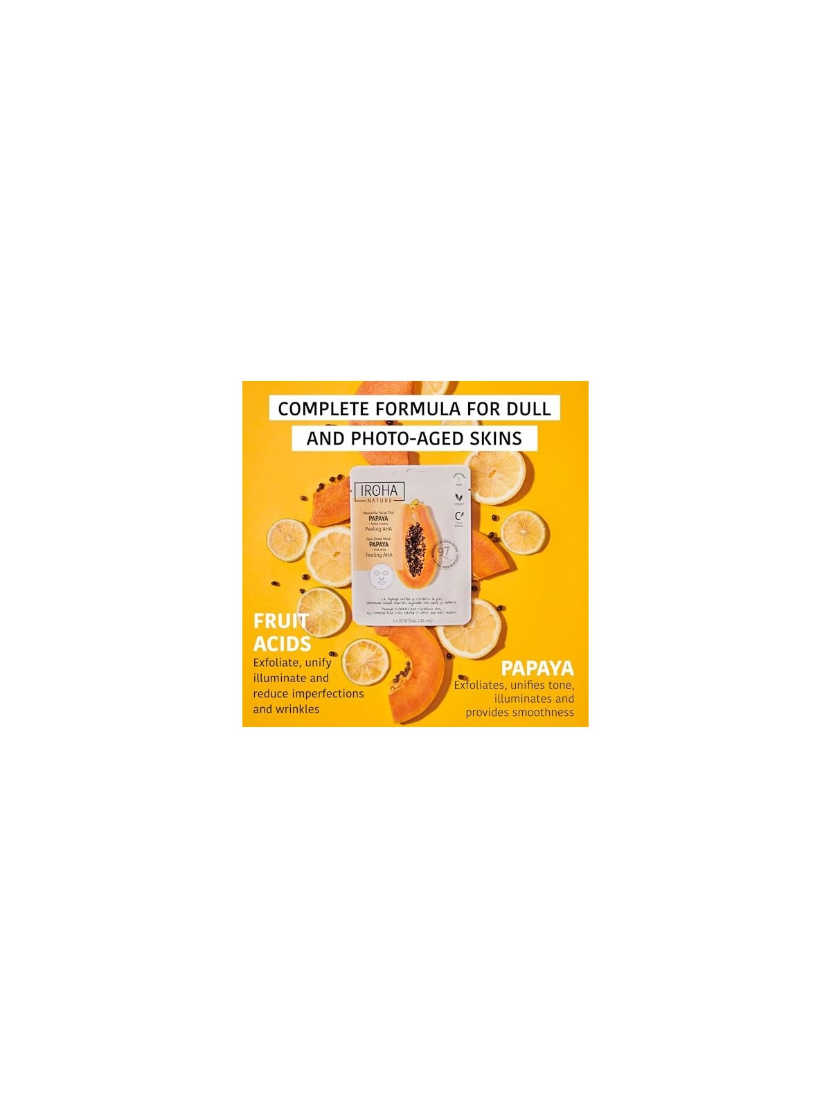 Iroha PAPAYA AHA Peeling Face Mask 1 unit unisex