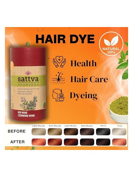 Tintura Naturale alle Erbe per Capelli Vino Rosso 150g