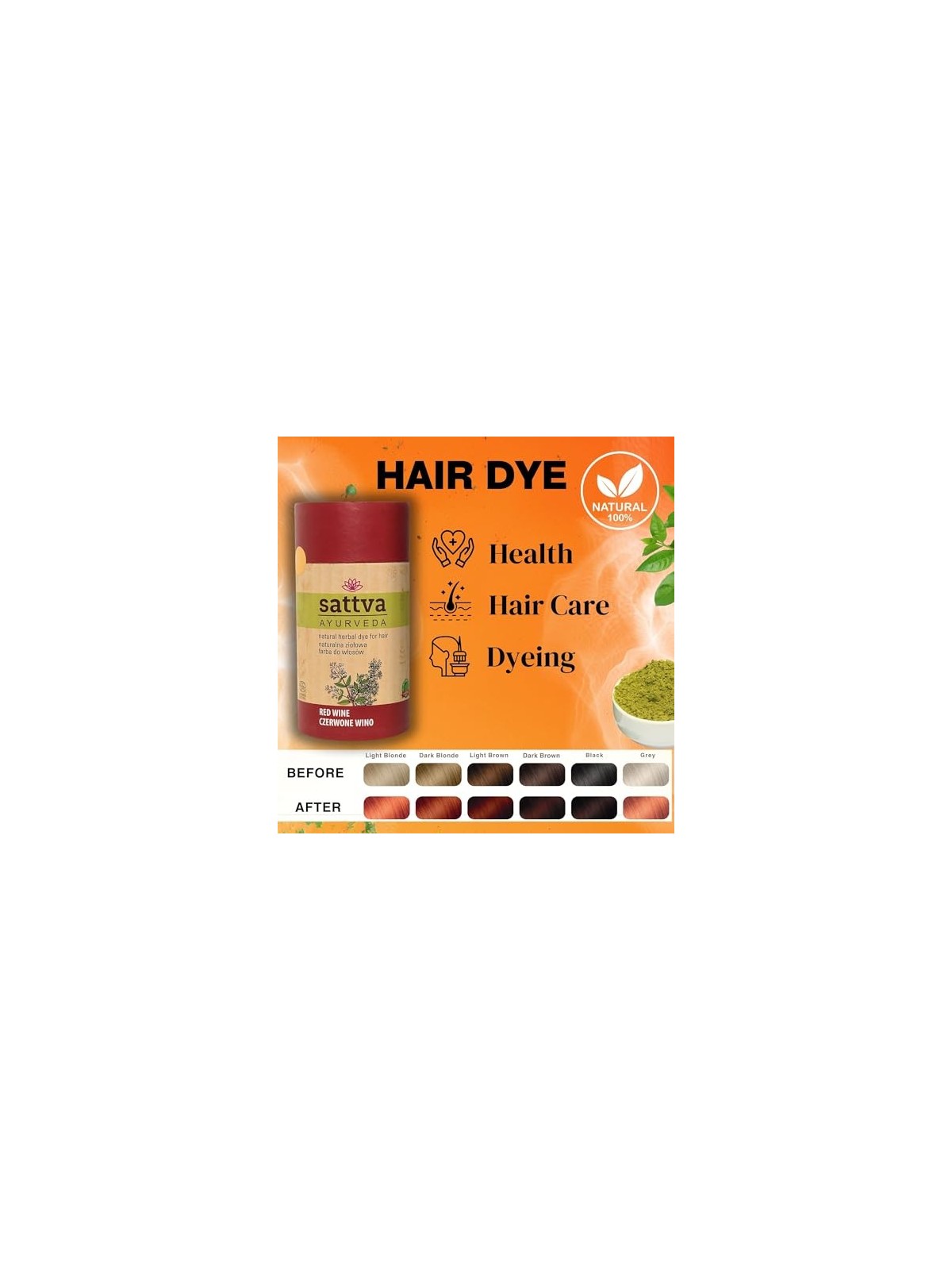Tintura Naturale alle Erbe per Capelli Vino Rosso 150g