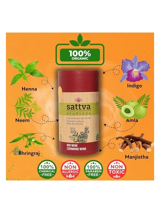 Tintura Naturale alle Erbe per Capelli Vino Rosso 150g