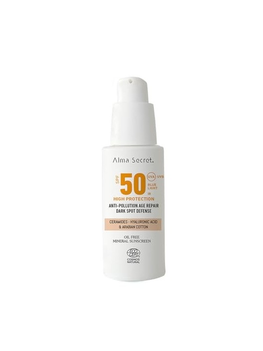 Alma Secret SOLAR Crema Viso Tinta SPF50 Sabbia 50ml Donna