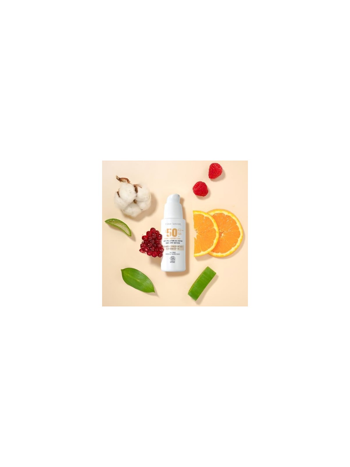 Alma Secret SOLAR Crema Viso Tinta SPF50 Sabbia 50ml Donna