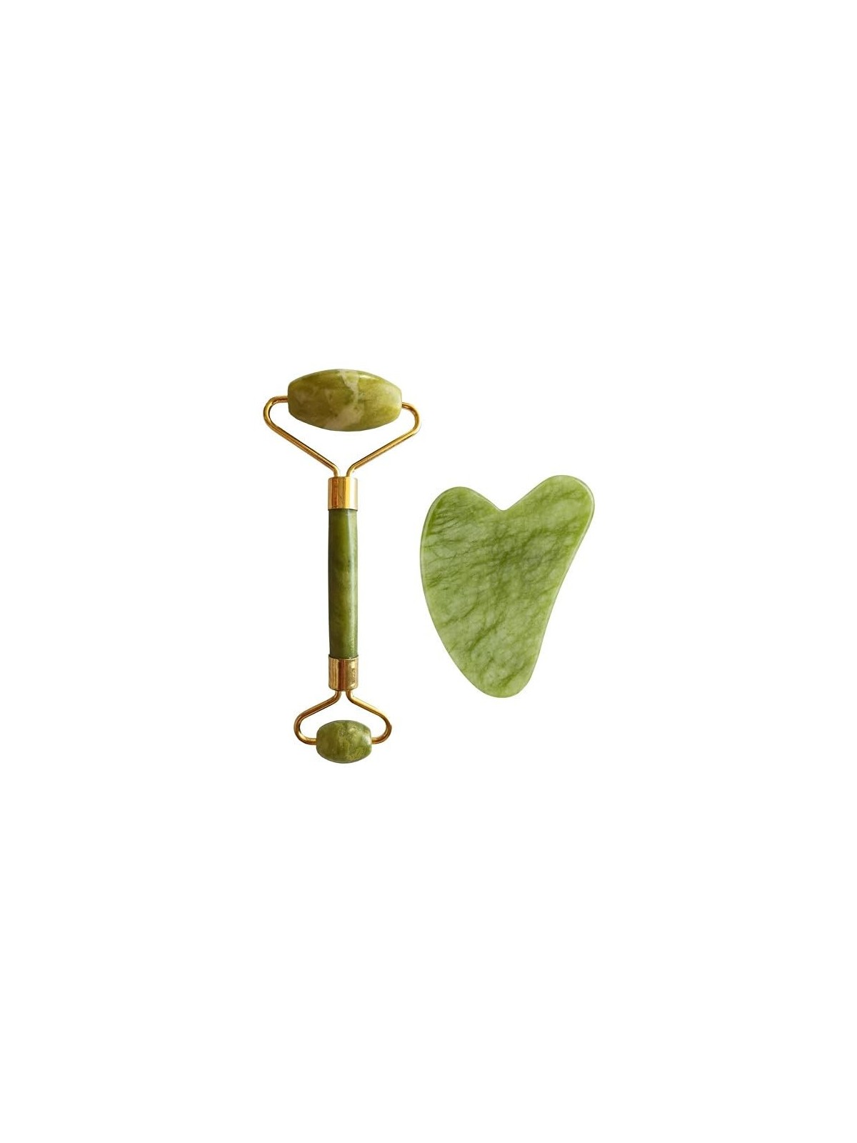 Set Rullo e Gua Sha in Giada Xiuyan Verde Chiaro per Donna