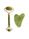 Set Rullo e Gua Sha in Giada Xiuyan Verde Chiaro per Donna