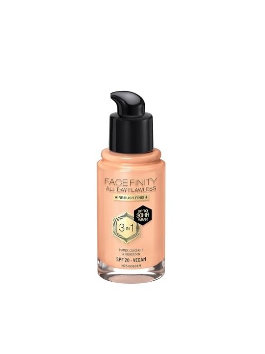 Max Factor All Day Flawless Facefinity 3 in 1 Makeup 30ml 75 Golden