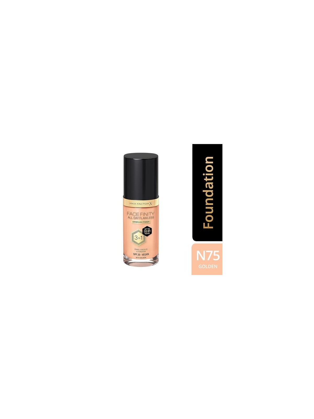 Max Factor All Day Flawless Facefinity 3 in 1 Makeup 30ml 75 Golden