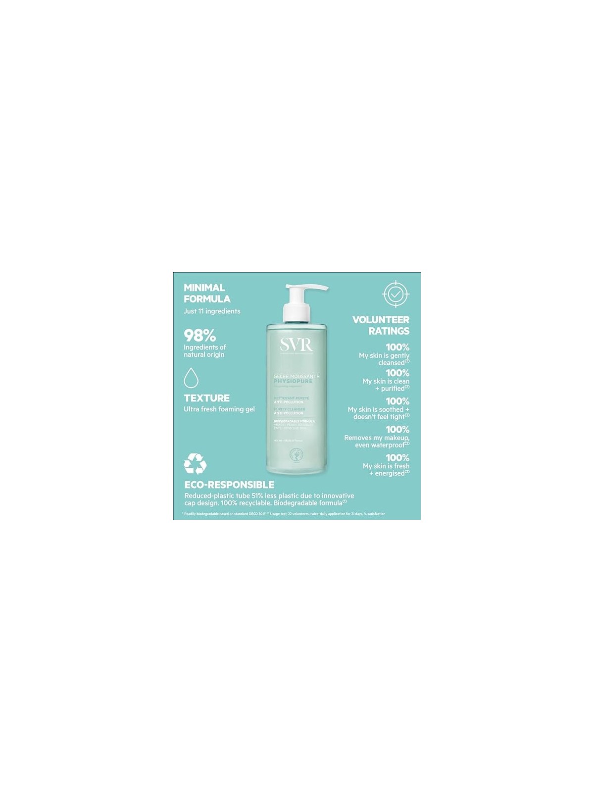 SVR Laboratoire Physiopure Purity Cleanser Foam Face Wash for Women