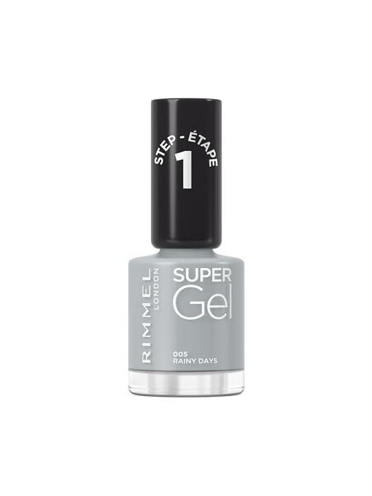 Rimmel Super Gel STEP1 Smalto semipermanente 12 ml donna 005 Rainy Days