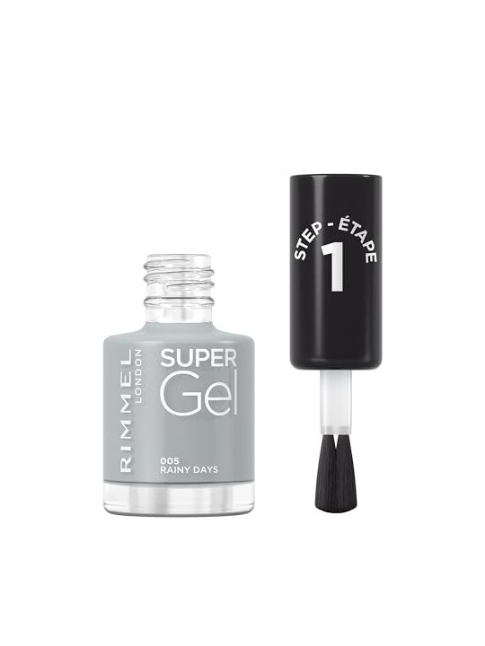 Rimmel Super Gel STEP1 Smalto semipermanente 12 ml donna 005 Rainy Days