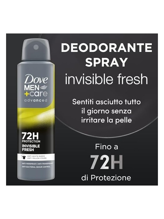 Dove Men Care Antitraspirante Advanced Invisible Fresh 72H uomo 150ml