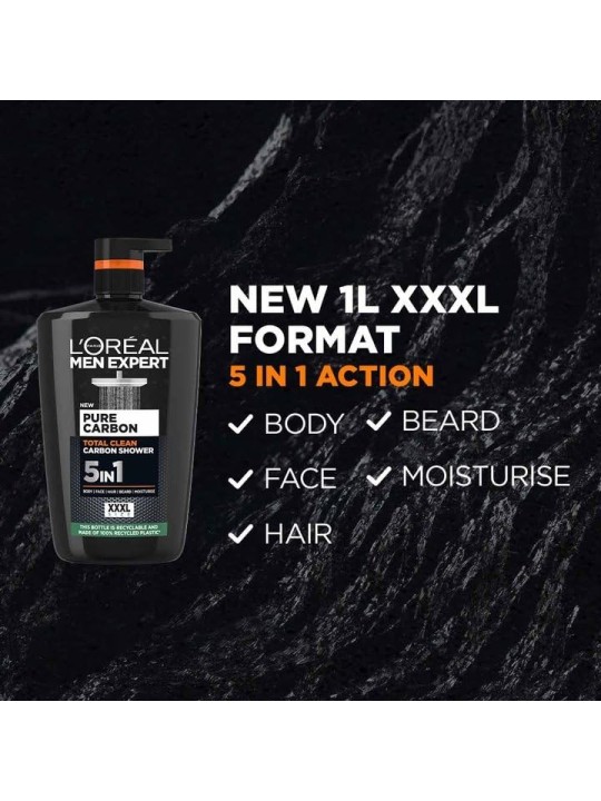 L'Orï¿½ï¿½al Doccia Men Expert Pure Carbon Totan Clean Carbon uomo 1000ml