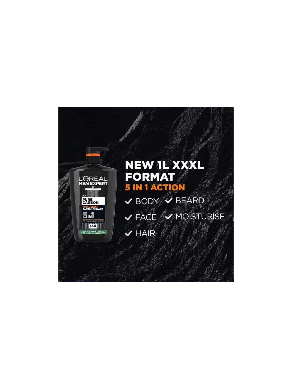 L'Orï¿½ï¿½al Doccia Men Expert Pure Carbon Totan Clean Carbon uomo 1000ml