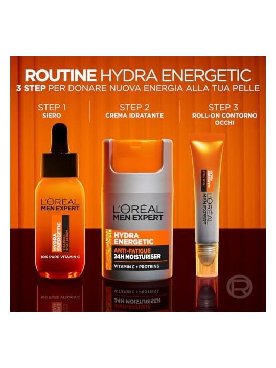 LOrï¿½ï¿½al Men Expert Hydra Energetic Vitamin C Shot Serum Siero contro i segni di affaticamento della pelle uomo 30ml