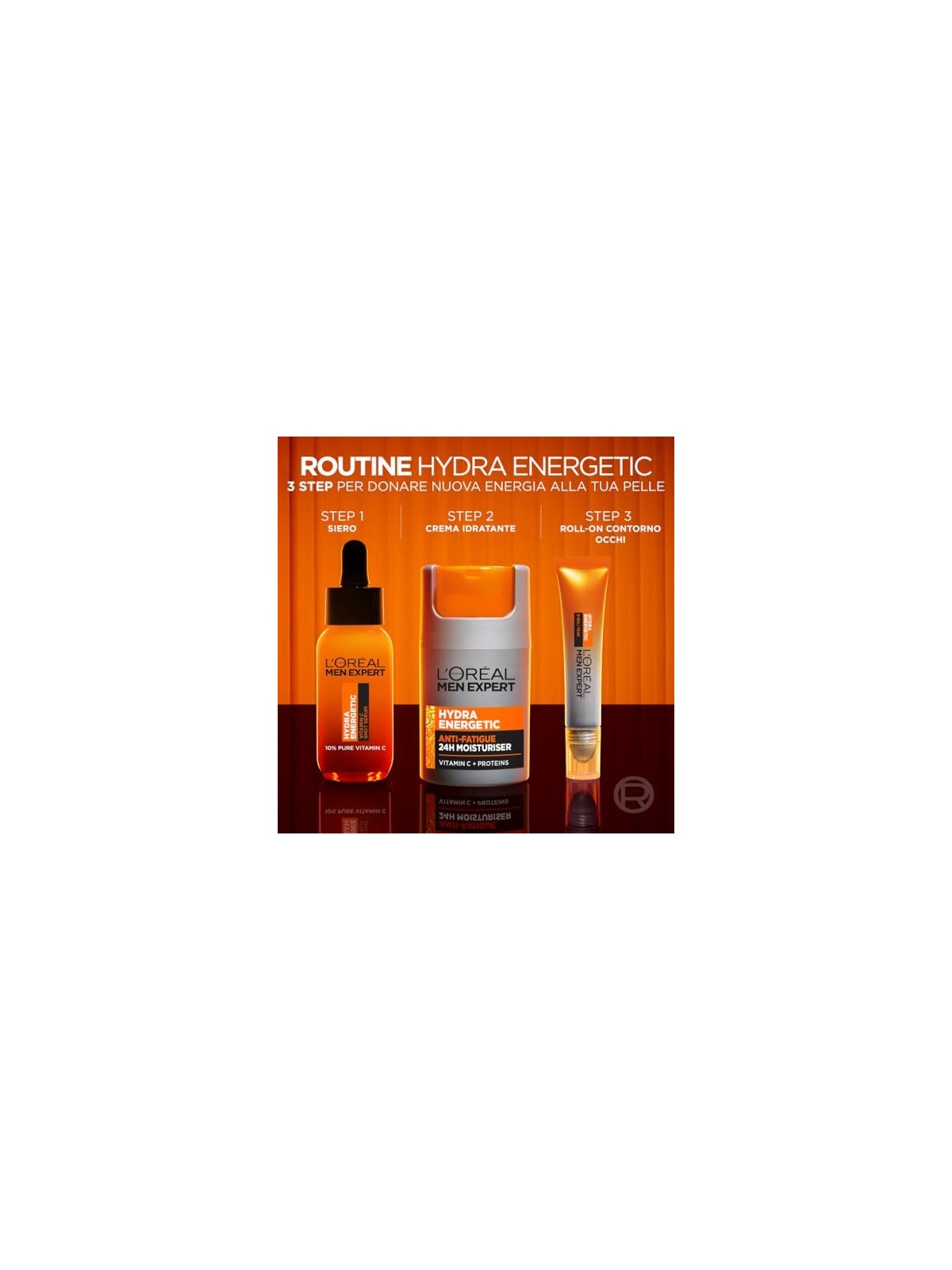 LOrï¿½ï¿½al Men Expert Hydra Energetic Vitamin C Shot Serum Siero contro i segni di affaticamento della pelle uomo 30ml
