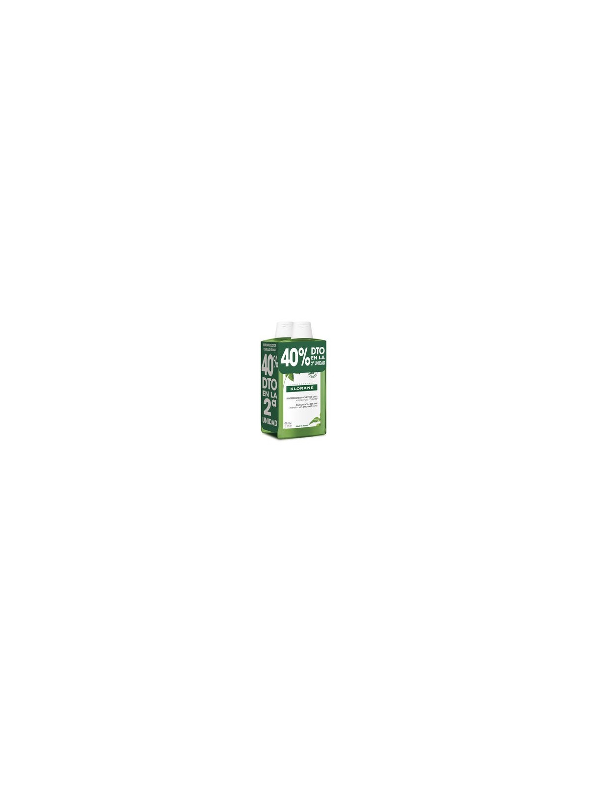 Klorane A LA ORTIGA BIO Sebum-Regulating Shampoo Duo 2 x 400ml
