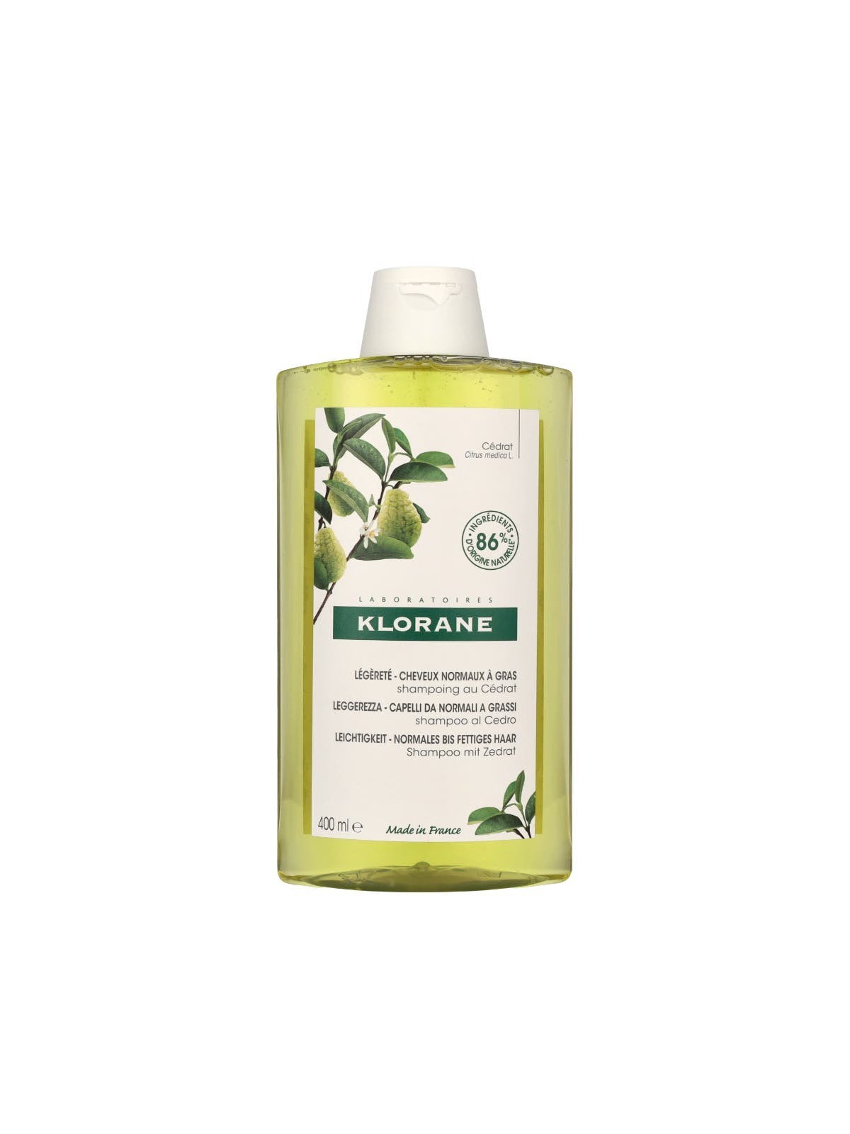 Shampoo Purificante Klorane Con Polpa di Agrumi 400ml per Capelli Normali e Grassi