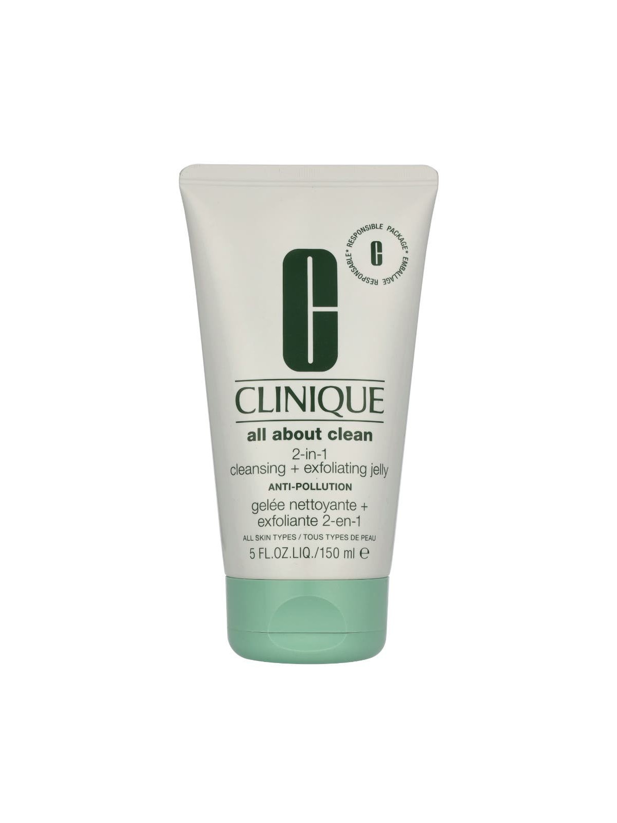 Clinique All About Clean 2-in-1 Detergente Esfoliante Jelly gel detergente viso delicato pulizia profonda 150ml
