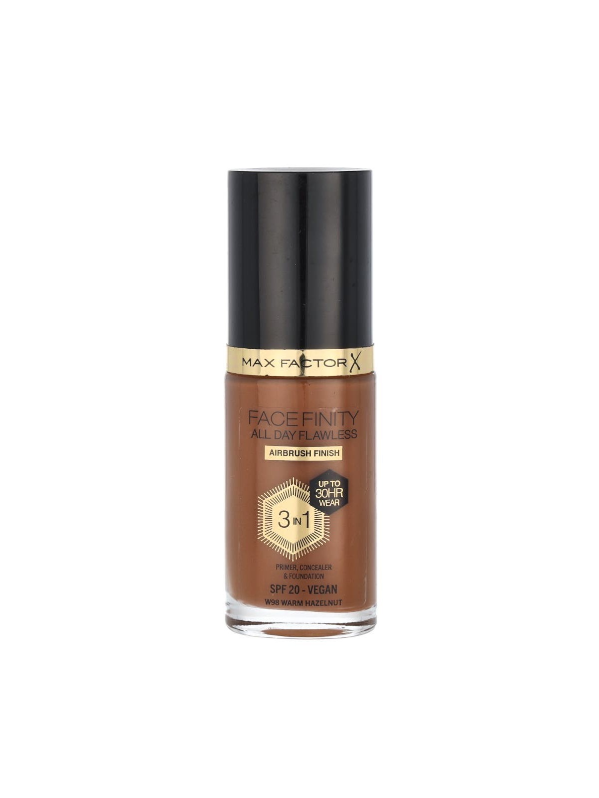 Max Factor Fondotinta FACEFINITY ALL DAY FLAWLESS 3 IN 1 W98 Warm Hazelnut 30ml