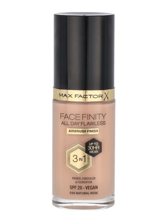 Max Factor FACEFINITY ALL DAY FLAWLESS 3 In 1 Foundation 30ml C50 Natural Rose