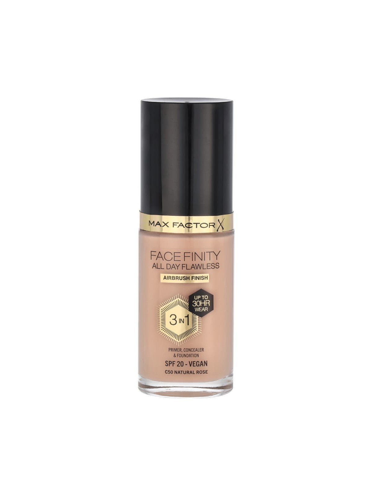 Max Factor FACEFINITY ALL DAY FLAWLESS 3 In 1 Foundation 30ml C50 Natural Rose
