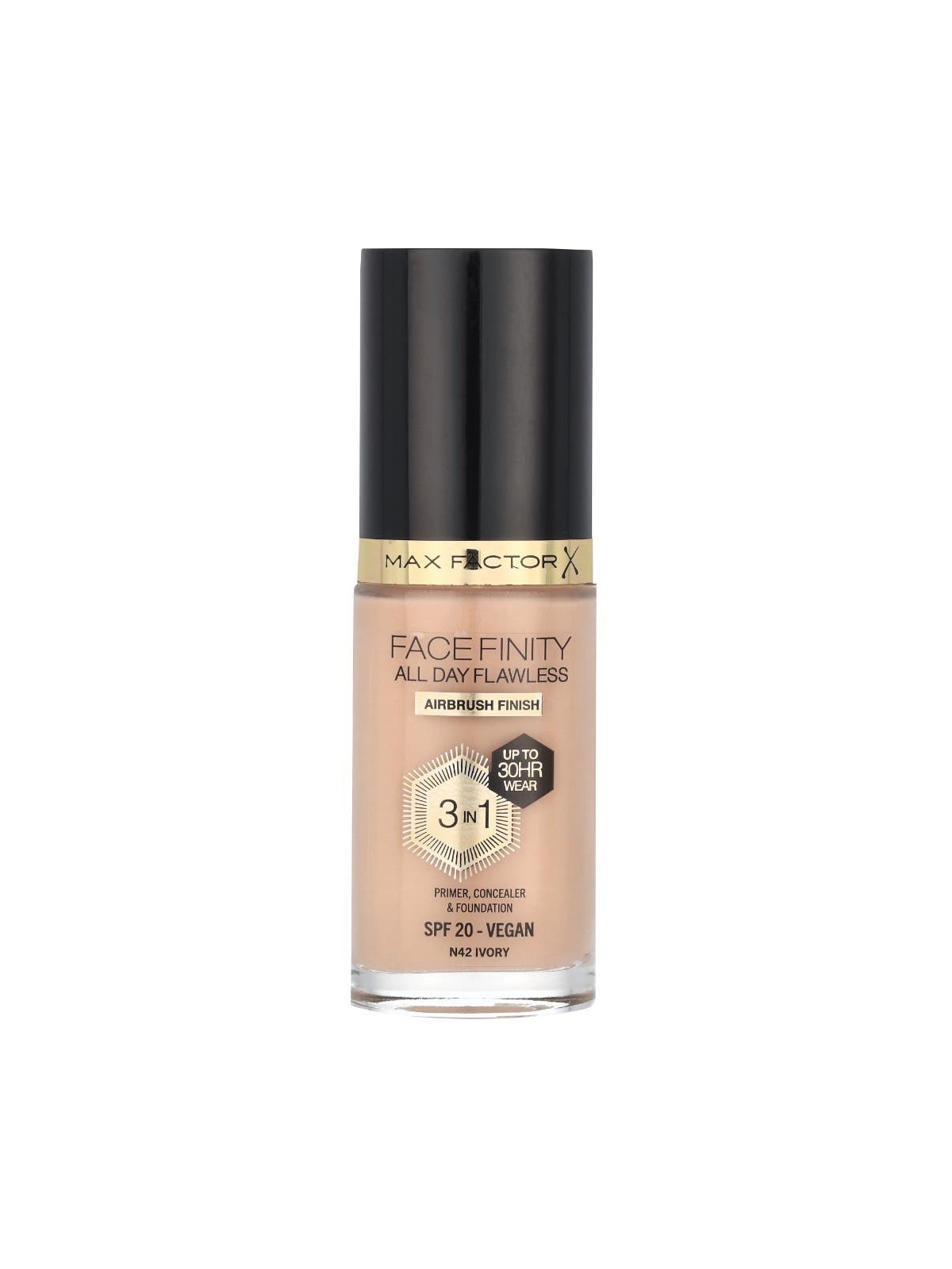 Max Factor Facefinity All Day Flawless 3 In 1 Foundation 30ml N42 Ivory