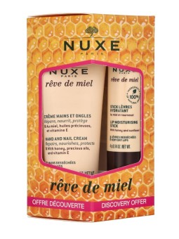 Nuxe Reve De Miel Set 34ml Hand & Nail Cream 30ml-Lip