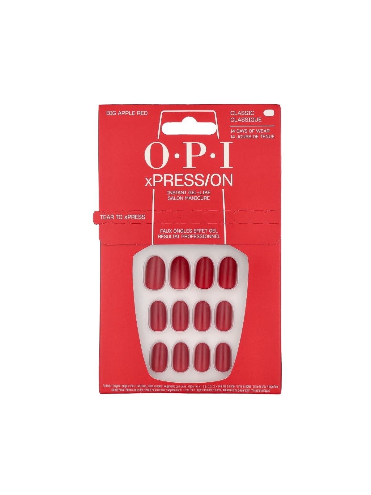 OPI Xpress-On Nail Art 30 unitï¿½ï¿½ Big Apple Red