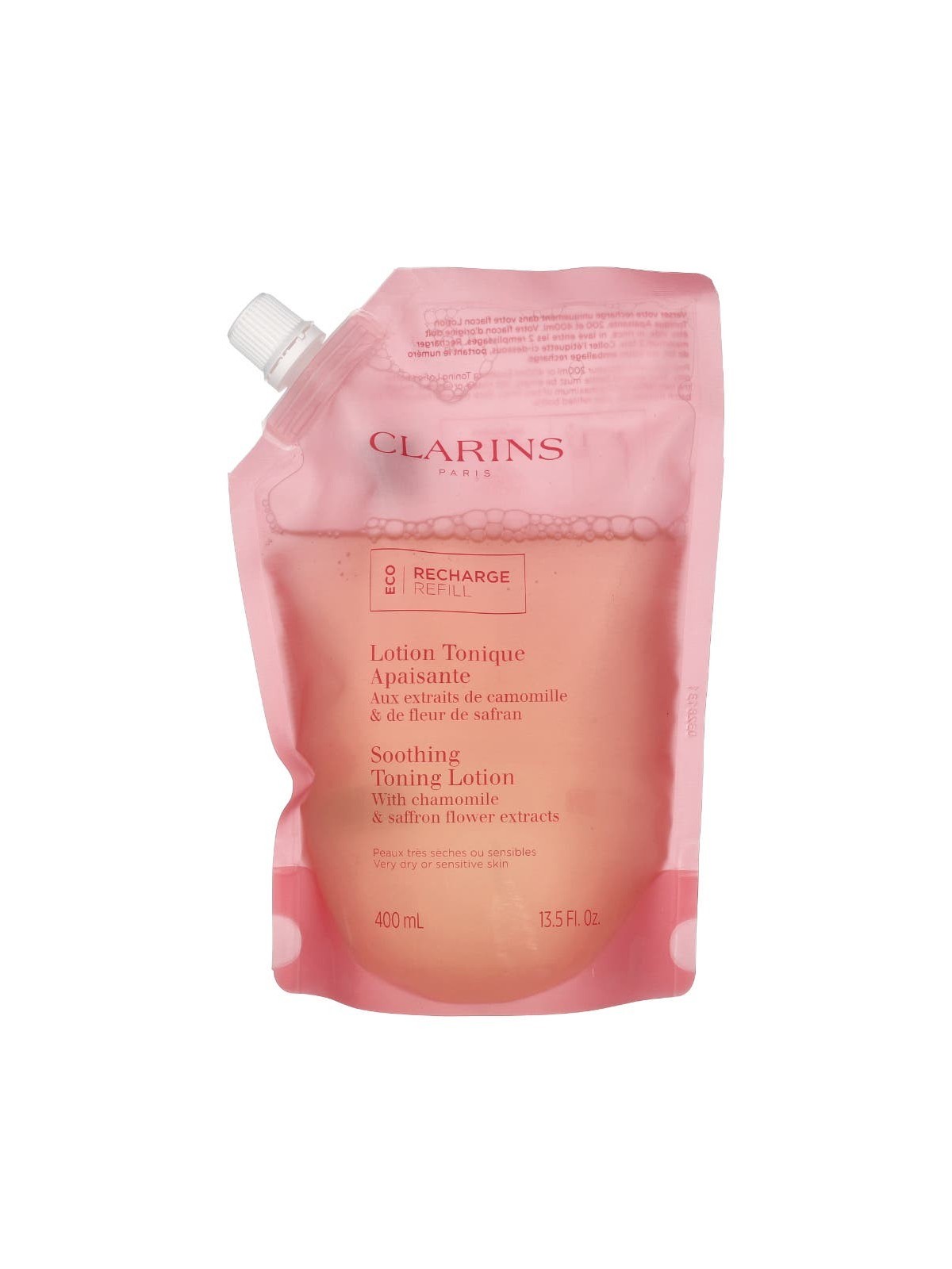 Clarins Acqua tonificante lenitiva per pelli molto secche e sensibili Lozione tonificante lenitiva 400ml - ricarica di ricambio 