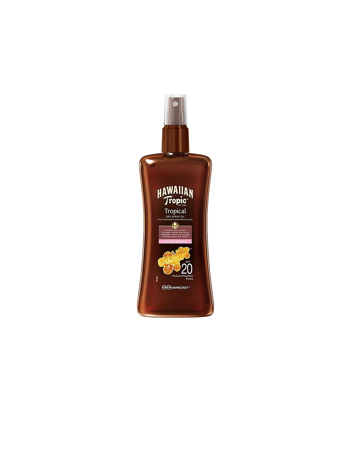 Hawaiian Tropic Olio Spray Secco Protettivo SPF20 Medio 200ml Vaporizzatore Unisex