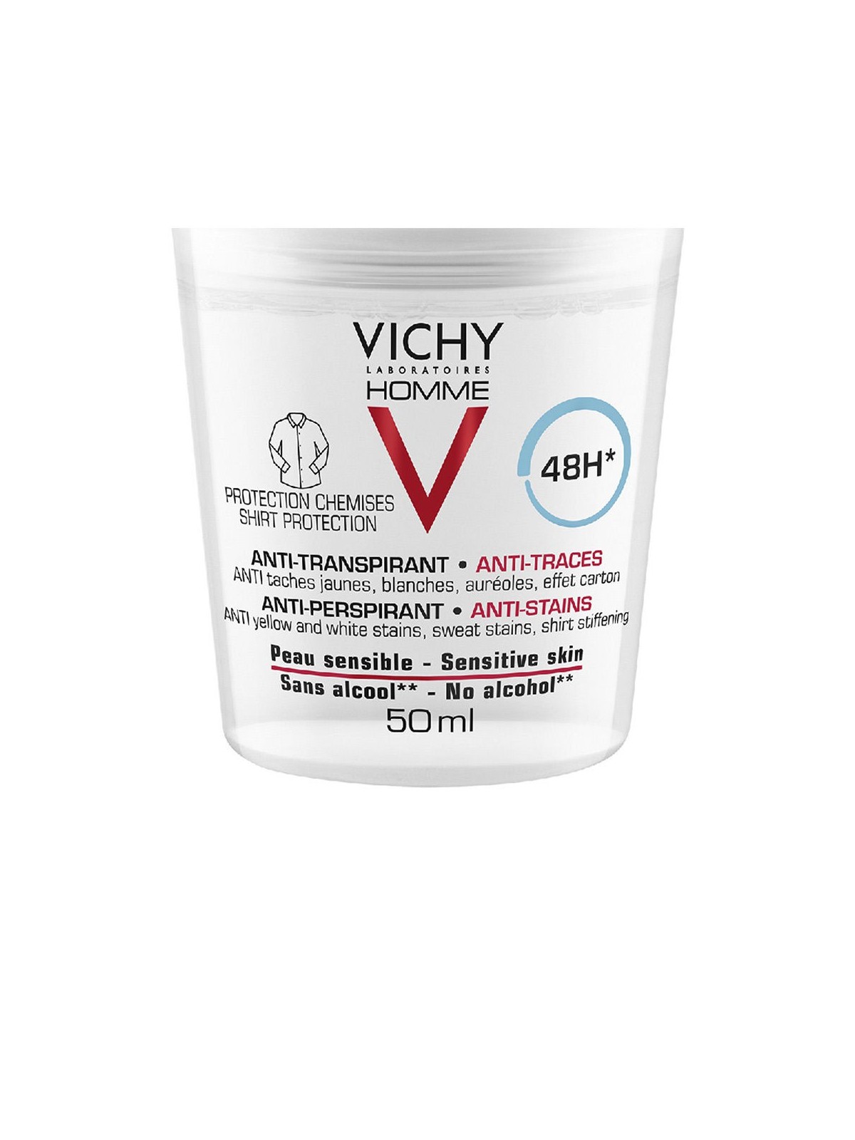Vichy Homme 48H Anti-Transpirant Deo Roll-On uomo 50ml Anti-Traces
