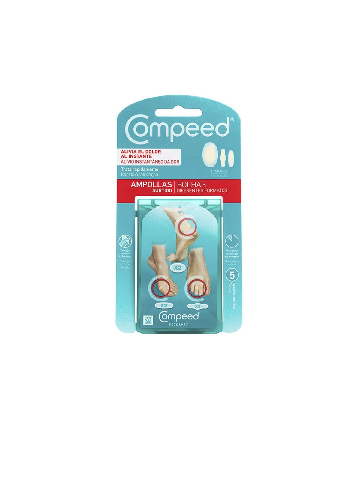 Compeed VESCICHE assortiti 3 misure 5 medicazioni unisex