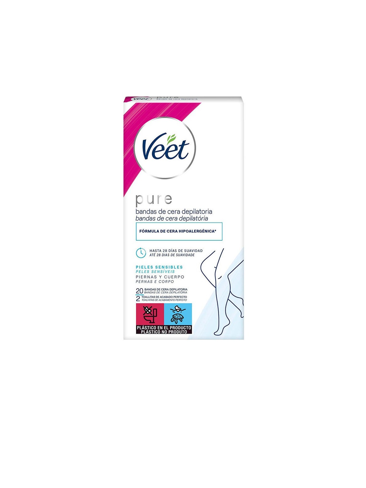 Veet BANDE DI CERA PURE corpo per pelle sensibile 20 unit unisex