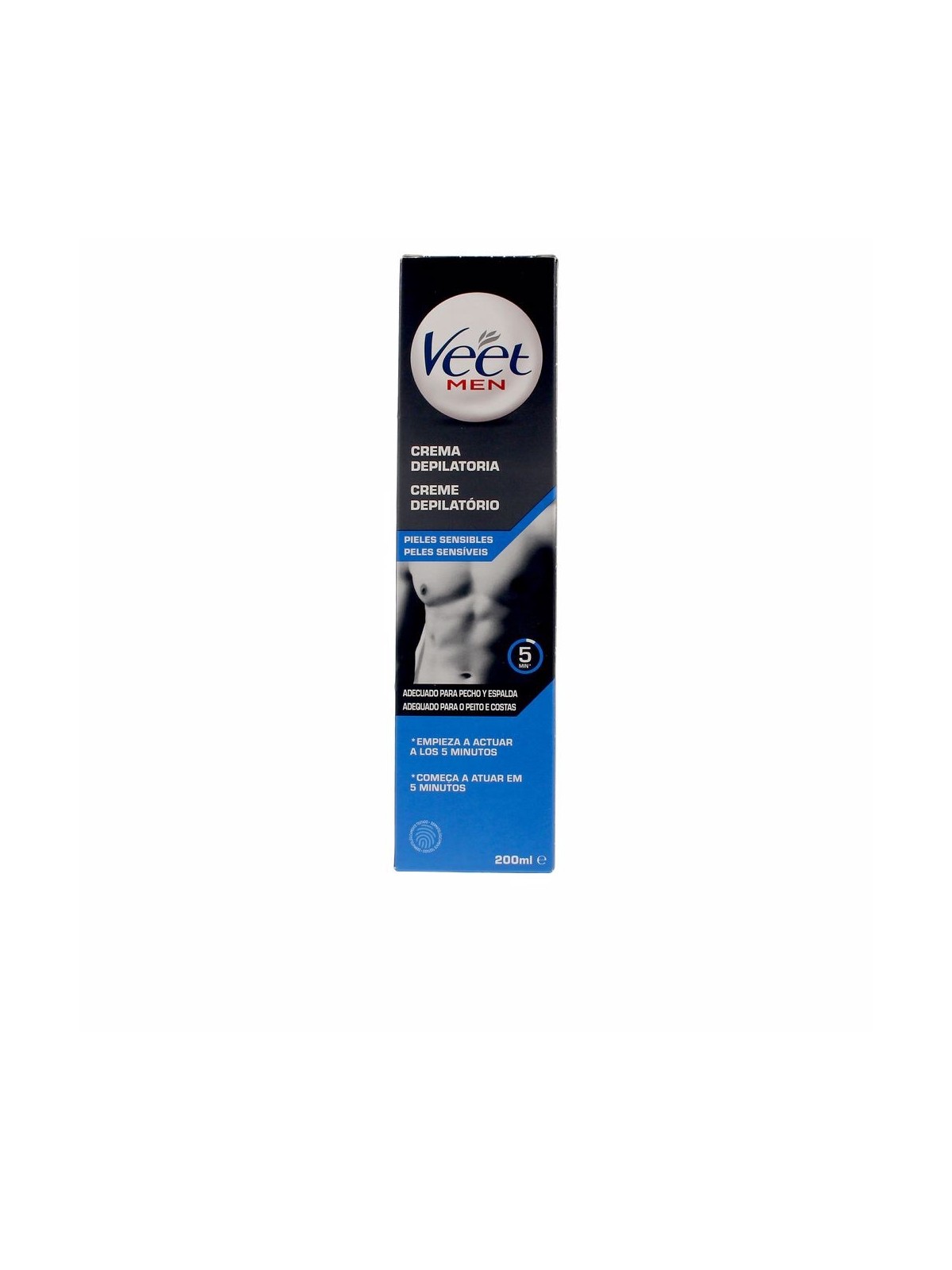 Veet Gel Crema Depilatoria Uomo Pelle Sensibile 200ml