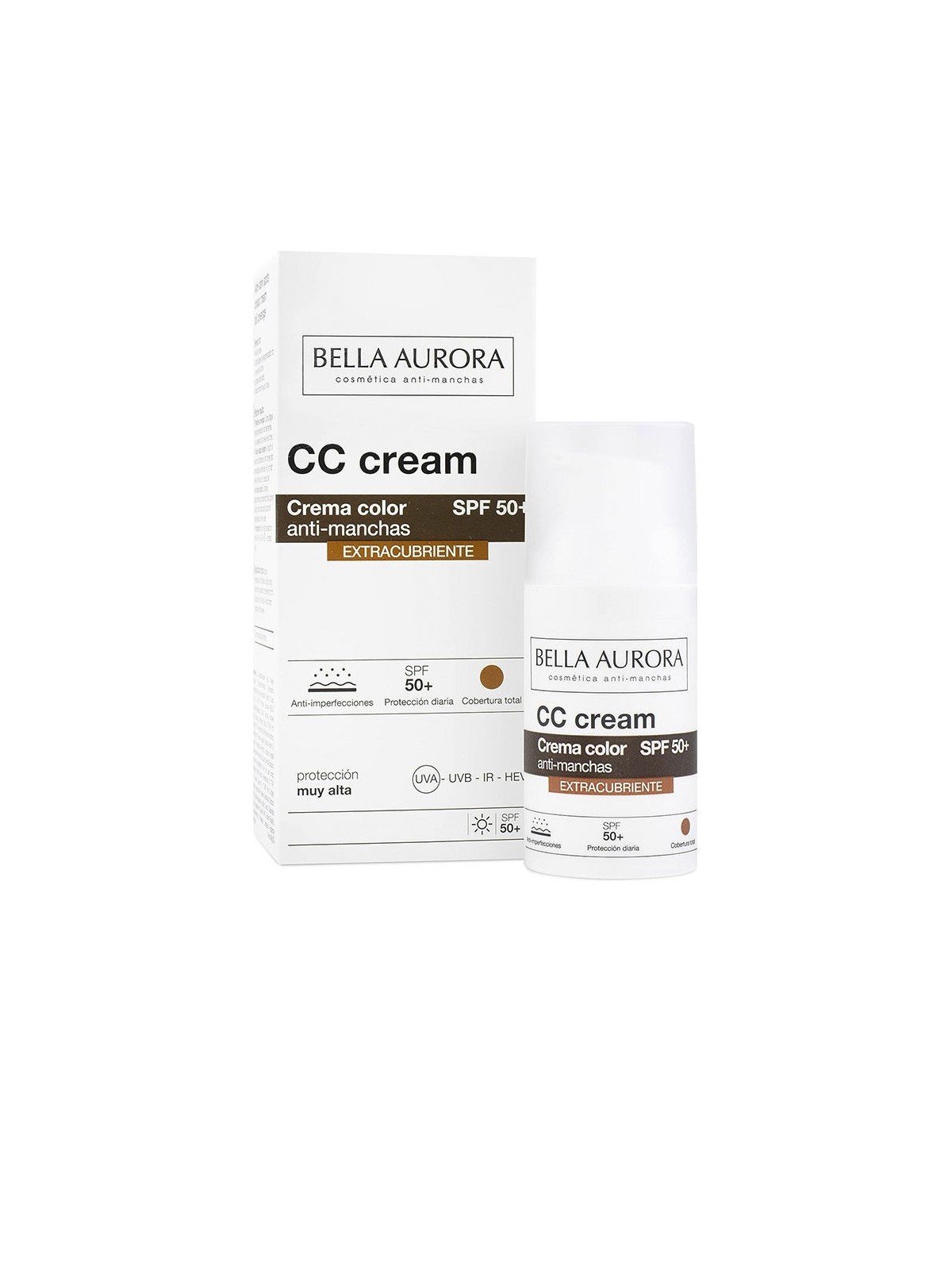 Bella Aurora CC CREAM antimacchie copertura extra SPF50 30ml donna