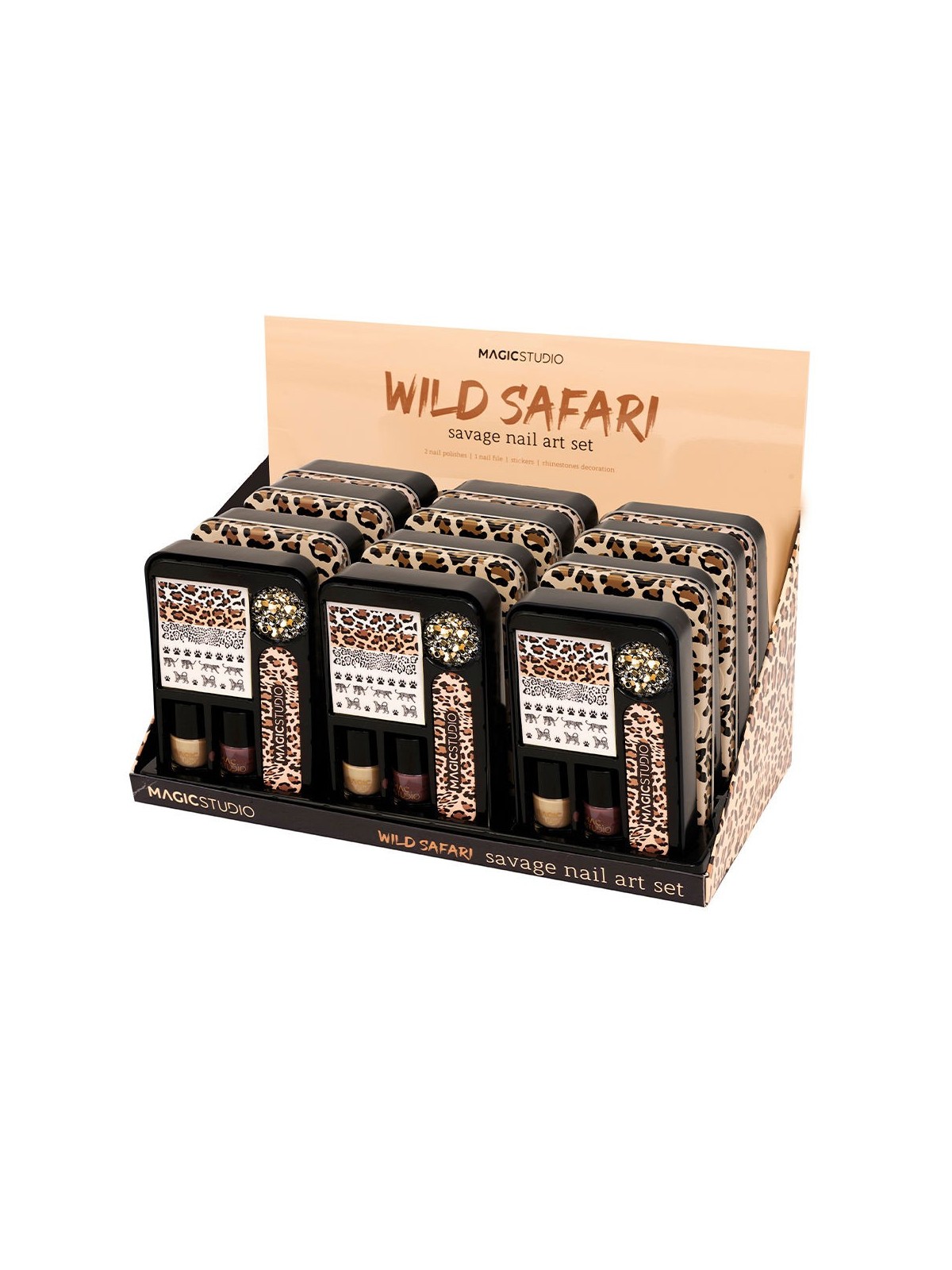 Set di Nail Art Wild Safari, 6 smalti donna