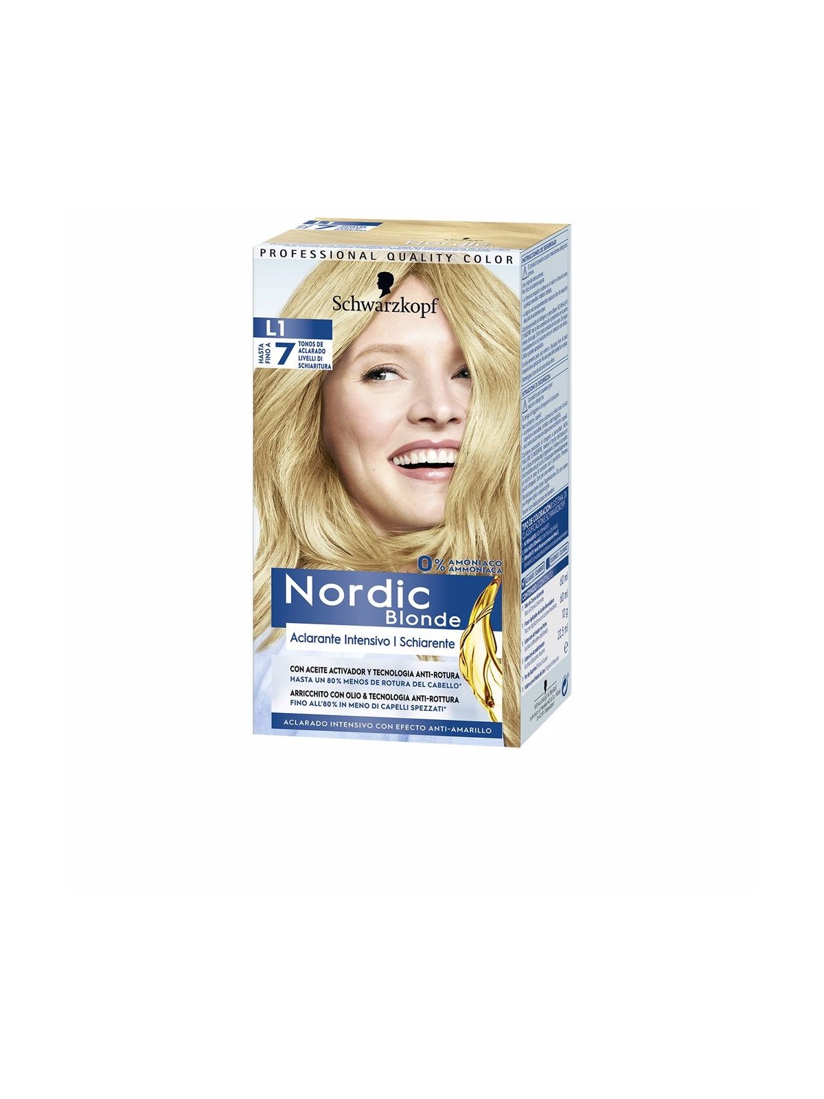 Schwarzkopf Mass Market NORDIC BLONDE L1 schiarente intensivo 0 ammoniaca 5 unit donna
