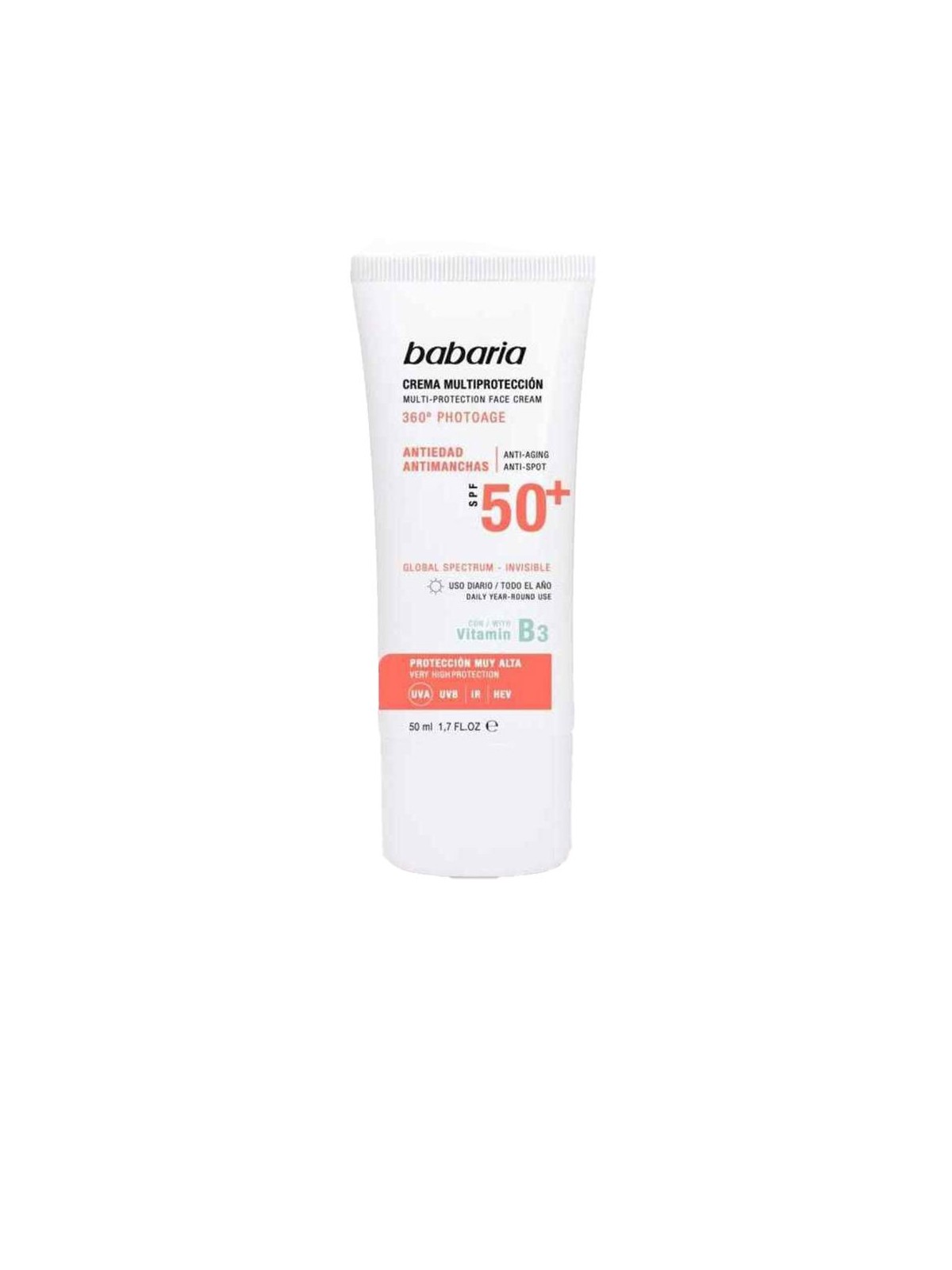 Babaria 360 photoage crema viso tono invisibile 50ml per bambini