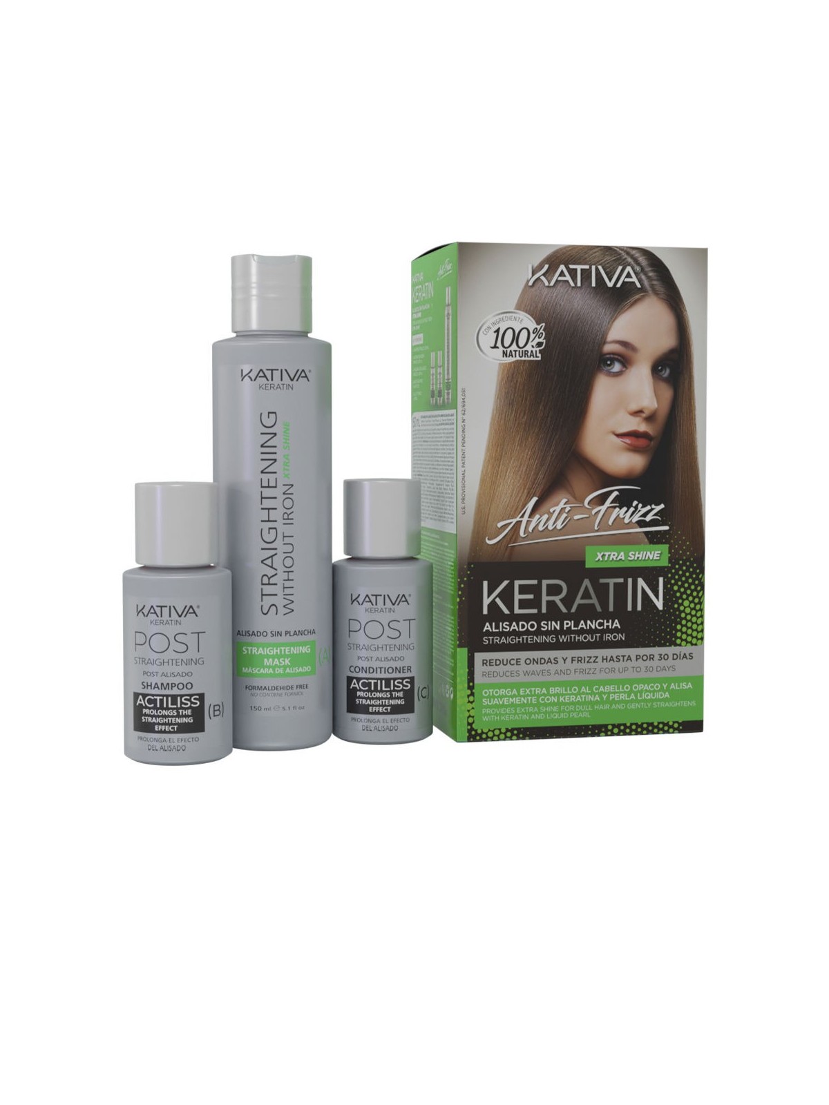 Kativa KERATIN ANTIFRIZZ lisciatura senza piastra extra lucido 30 giorni unisex