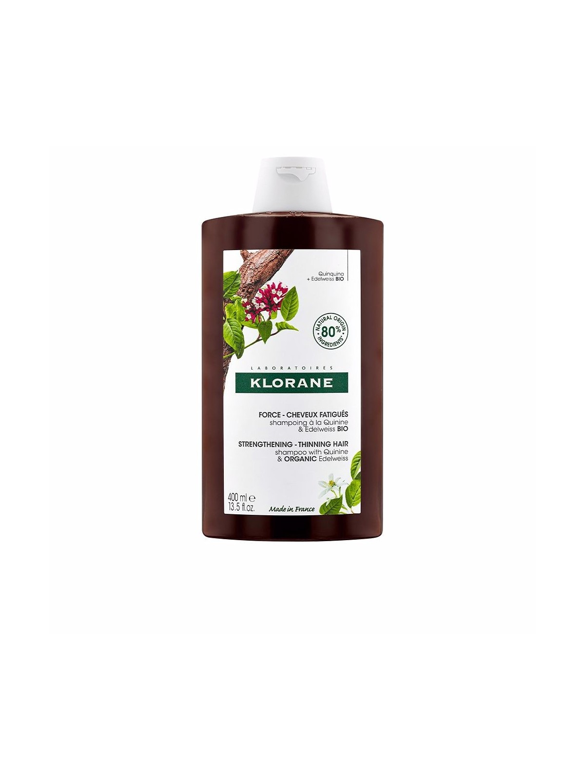 Klorane Strenghtening Shampoo With Quinine & Org. Edelweiss 400ml