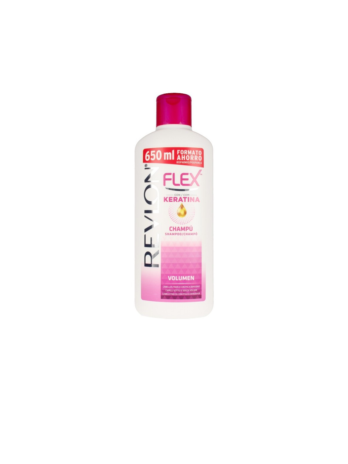 Shampoo Revlon Mass Market FLEX KERATIN volume per capelli sottili 650ml
