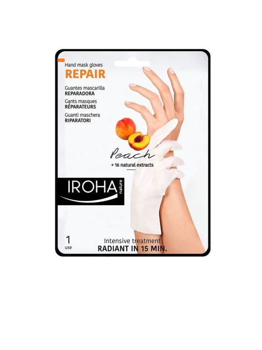Iroha PEACH maschera per mani e unghie guanti riparatori 2 unit unisex